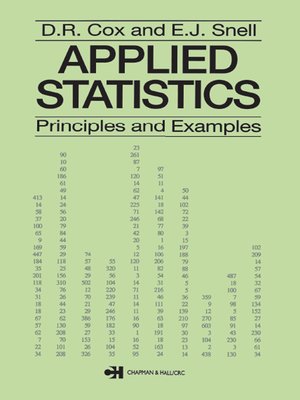 cover image of Applied Statistics--Principles and Examples